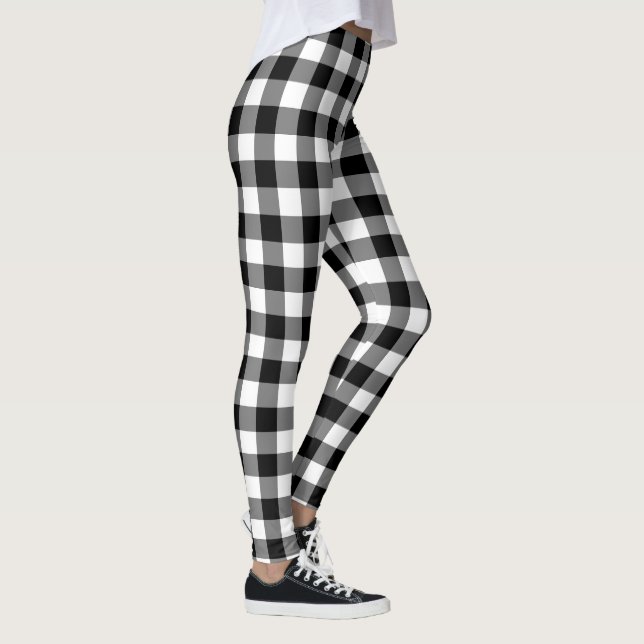 Black & Your Colour Buffalo Check - Leggings (Right)