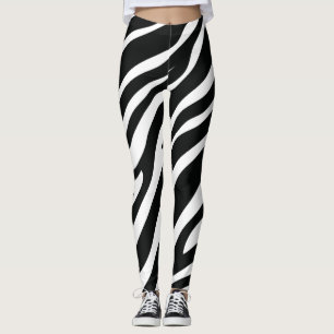 black zebra leggings