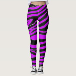 BLACK ZEBRA PATTERN LEGGINGS