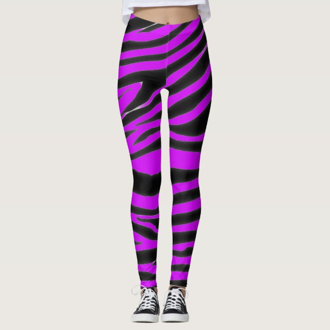 BLACK ZEBRA PATTERN  LEGGINGS (Front)