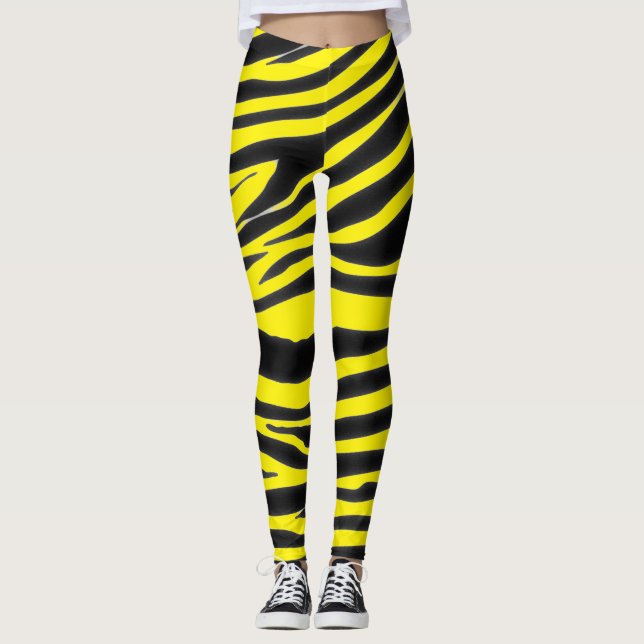 BLACK ZEBRA PATTERN  LEGGINGS (Front)