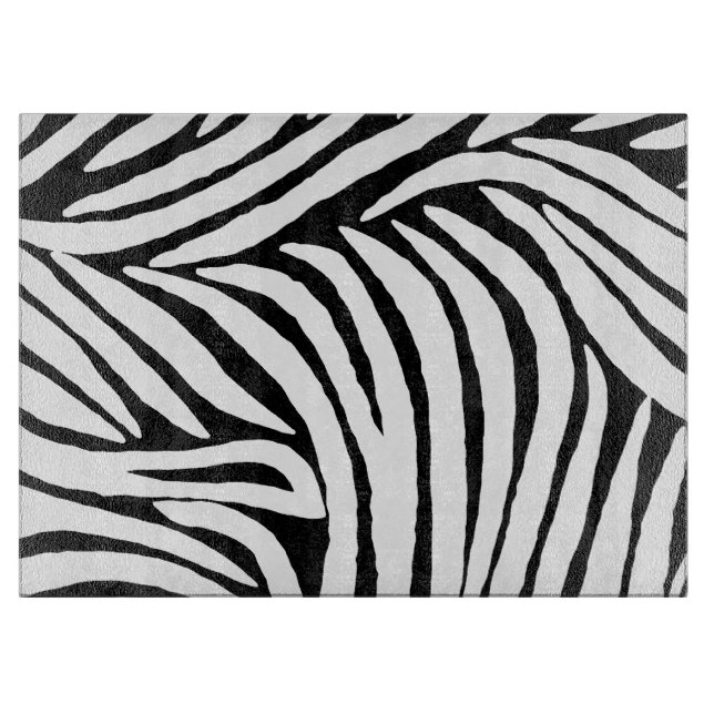 Black Zebra Print Cutting Board (Front)