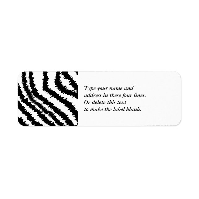 Black Zebra Print Pattern. (Front)