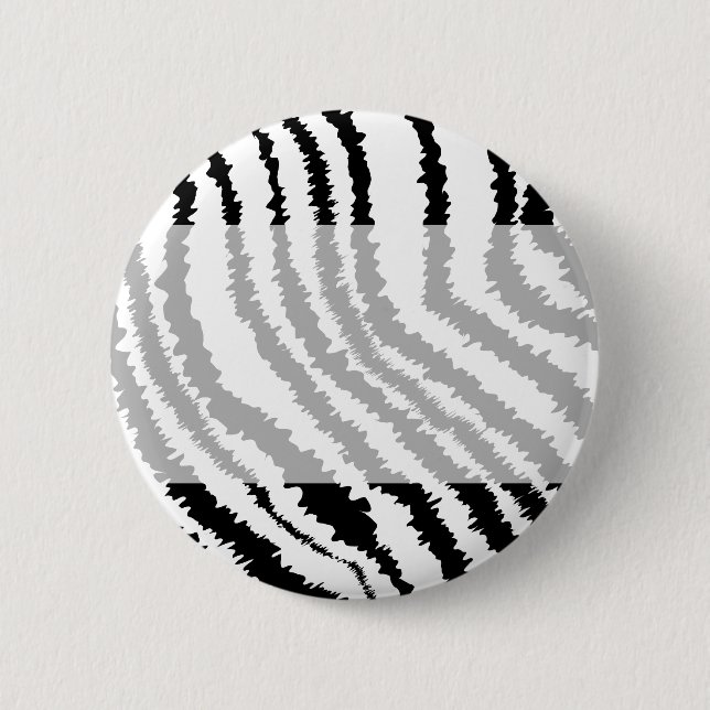 Black Zebra Print Pattern. 6 Cm Round Badge (Front)