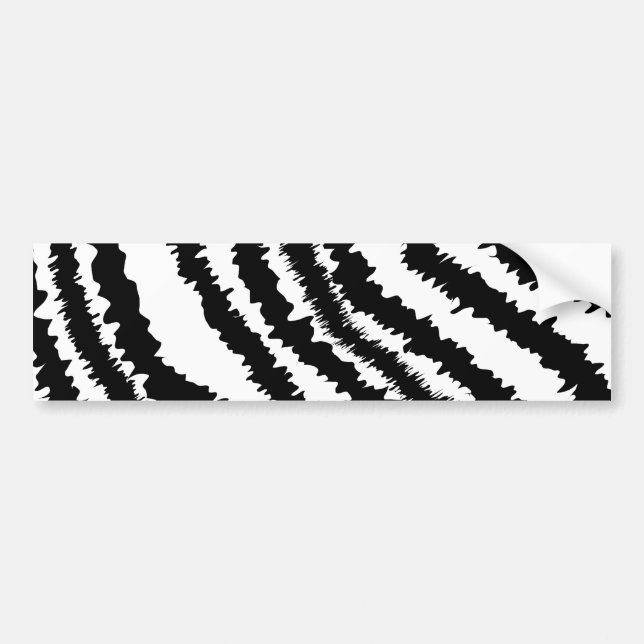 Black Zebra Print Pattern. Bumper Sticker (Front)