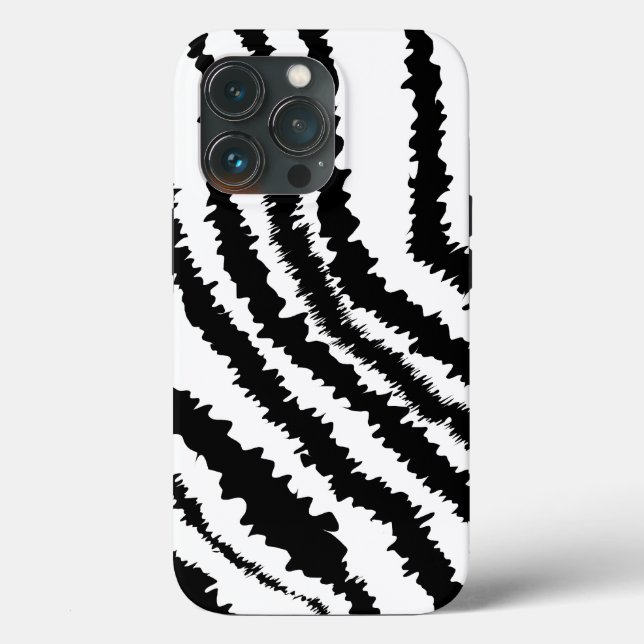 Black Zebra Print Pattern. Case-Mate iPhone Case (Back)