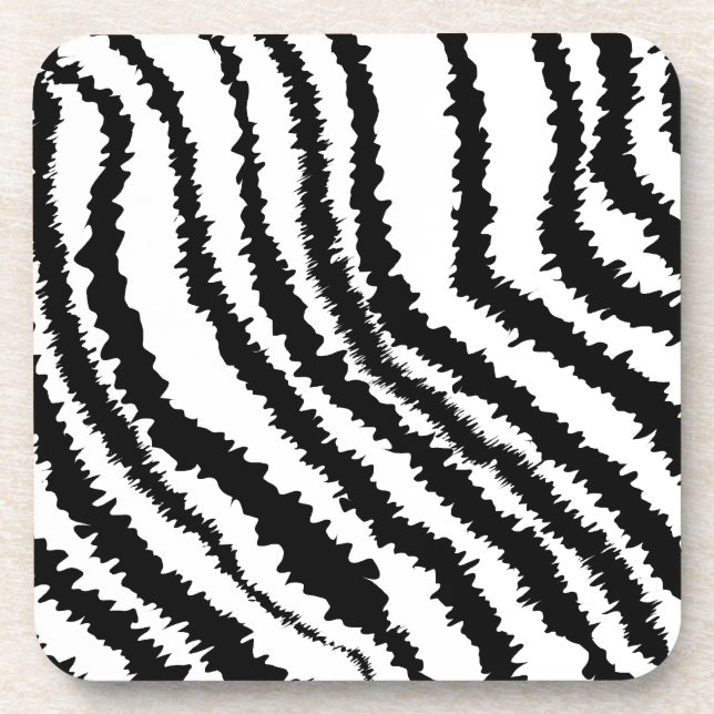 Black Zebra Print Pattern. Coaster (Front)