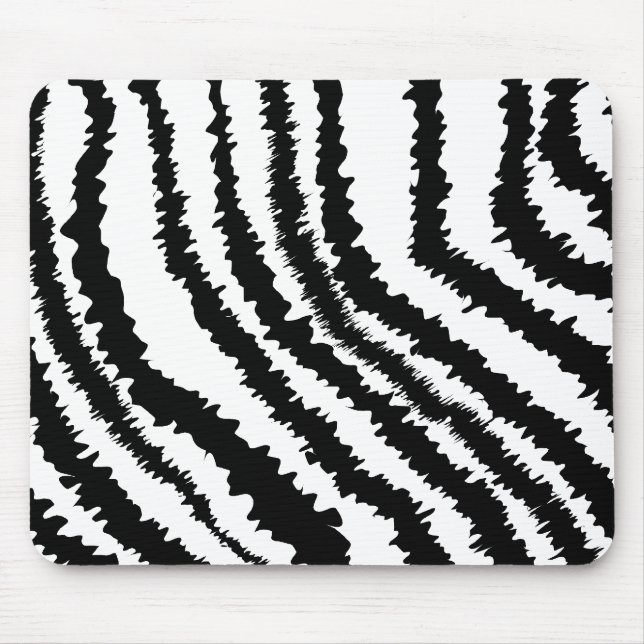 Black Zebra Print Pattern. Mouse Pad (Front)