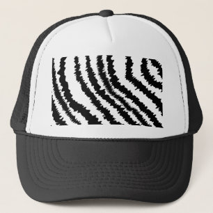 Black Zebra Print Pattern. Trucker Hat