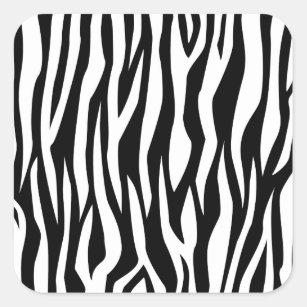 Black Zebra Print Square Sticker