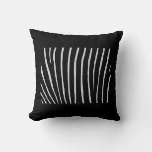 Black Zebra Print Throw Pillow