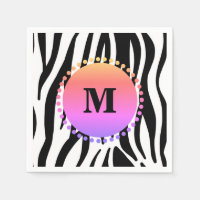 Black Zebra Stripe Custom Monogram