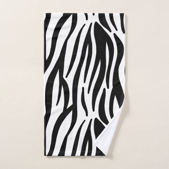 Black Zebra Stripe Hand Towel (Hand Towel)