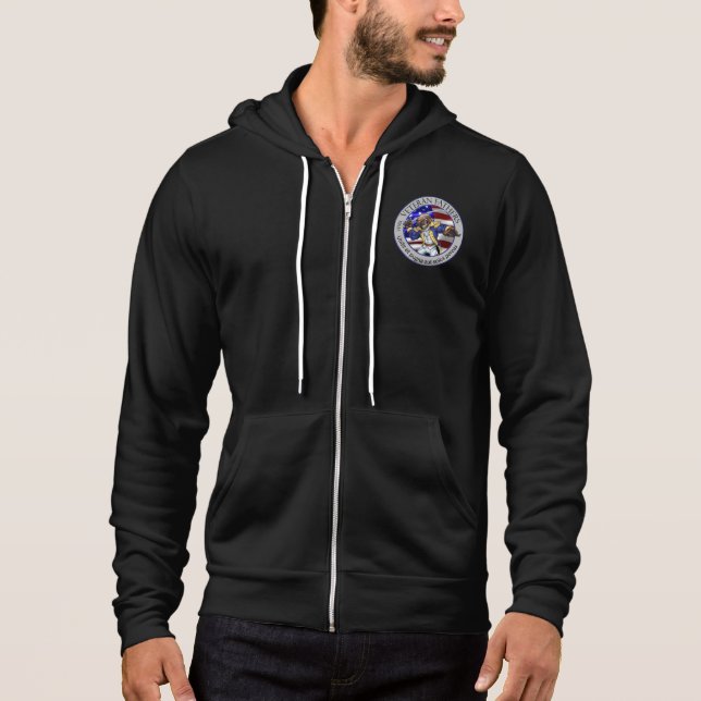 Black Zip-Up Hoodie w/ Logo (Front)