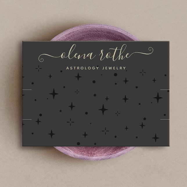 Black Zodiac Celestial Star Necklace Bracelet Business Card (Creator Uploaded)