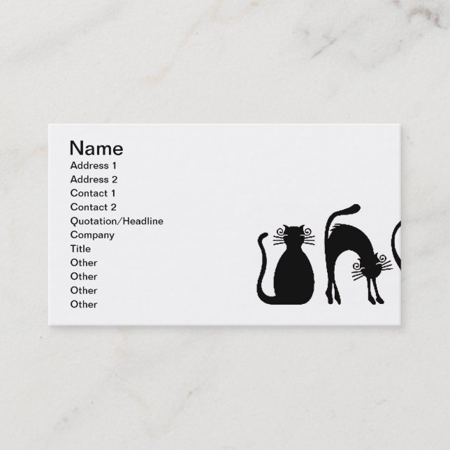 blackandwhite225 TWO BLACK CATS Business Card (Front)