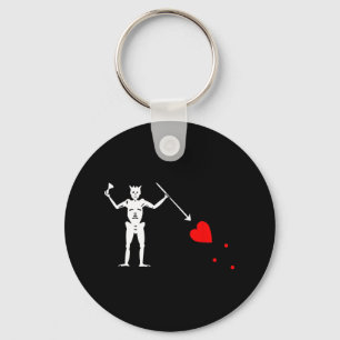 Blackbeard Pirate Flag Jolly Roger Skeleton Hallow Key Ring