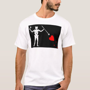 Blackbeard Pirate Flag Jolly Roger Skeleton Hallow T-Shirt