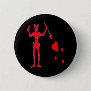 Blackbeard-Red 6 Cm Round Badge