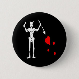 Blackbeard-White 6 Cm Round Badge