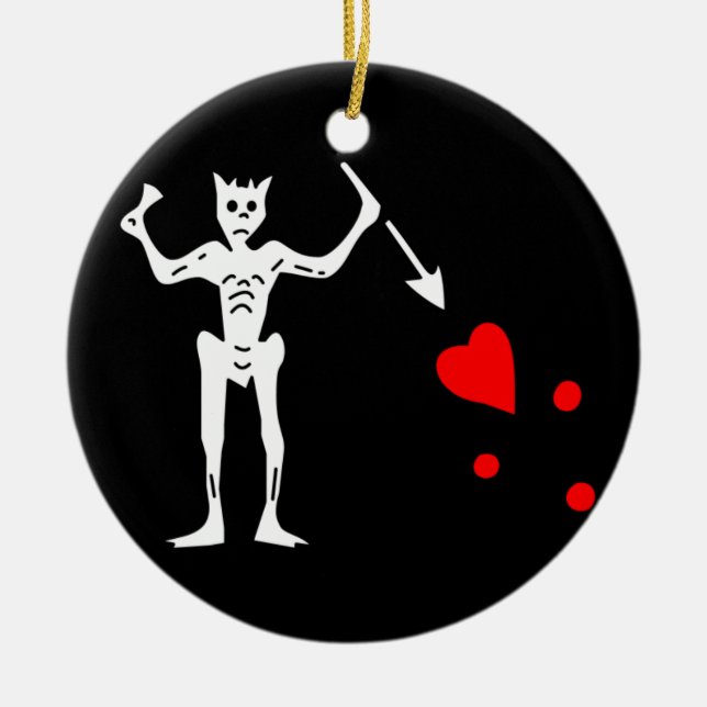 Blackbeards Flag Ceramic Tree Decoration (Front)