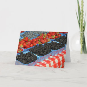 Blackberries and strawberries card