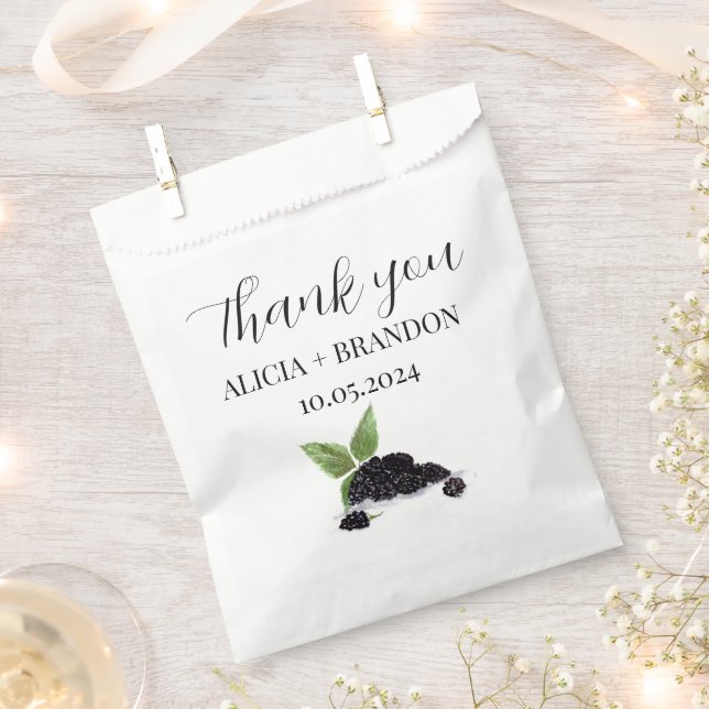Blackberries Berry Fruits Elegant Modern Wedding Favour Bags (Clipped)