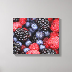 Blackberries Blueberries Raspberries Canvas Print