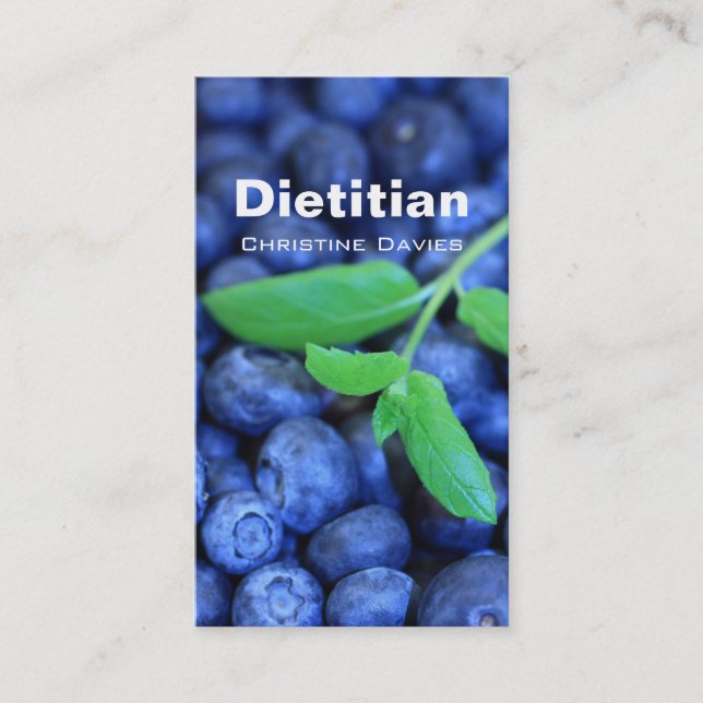 Blackberries dietician business card (Front)
