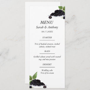 Blackberries Fruit Watercolor Rustic Wedding Food  Menu