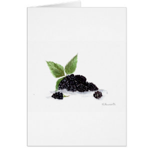 Blackberries fruits watercolour painting