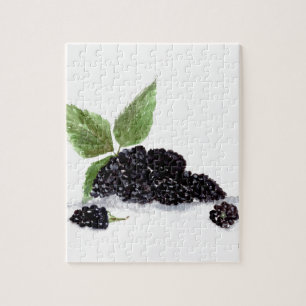 Blackberries fruits watercolour painting jigsaw puzzle
