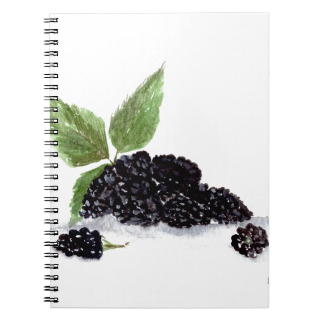 Blackberries fruits watercolour painting notebook (Front)