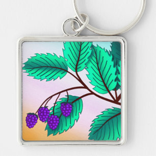 Blackberries on a branch key ring