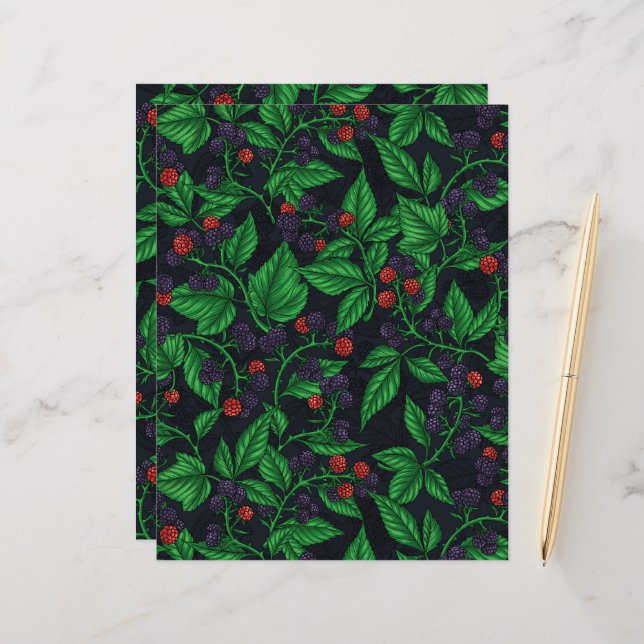 Blackberries on dark grey (Front/Back In Situ)