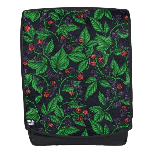 Blackberries on dark grey backpack (Front)