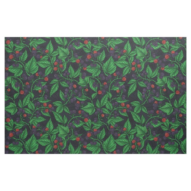 Blackberries on dark grey fabric (Fat Quarter)