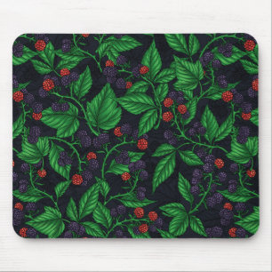 Blackberries on dark grey mouse pad