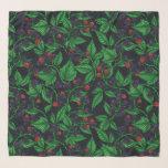 Blackberries on dark grey scarf<br><div class="desc">Hand-drawn vector pattern with blackberry branches</div>