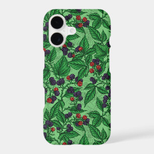 Blackberries on green