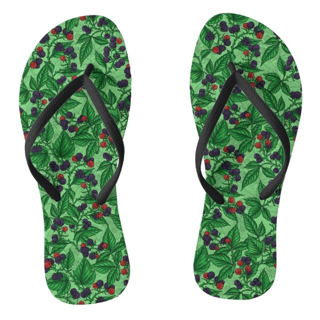 Blackberries on green jandals (Footbed)