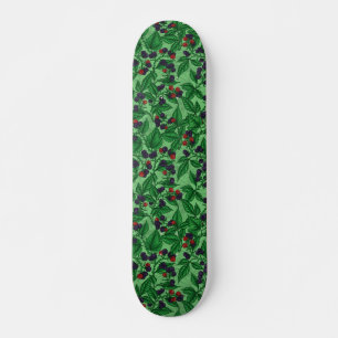 Blackberries on green skateboard