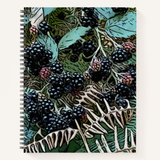 Blackberries on the vine notebook