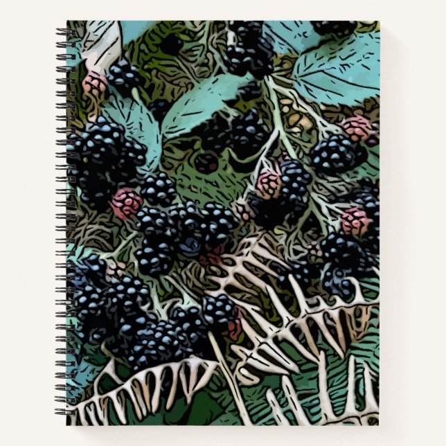 Blackberries on the vine notebook (Front)
