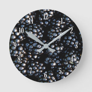 Blackberries Round Clock