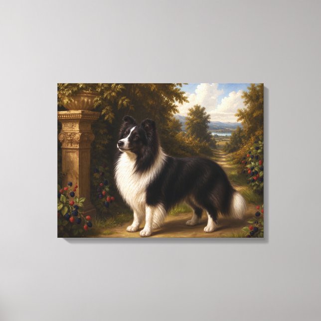 Blackberries, Shetland Sheepdog Canvas Print (Front)