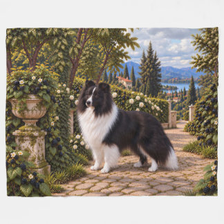 Blackberries, Shetland Sheepdog Fleece Blanket