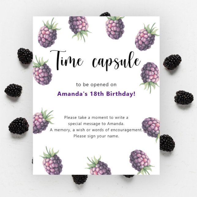 Blackberries Time Capsule 1st birthday Poster (Creator Uploaded)