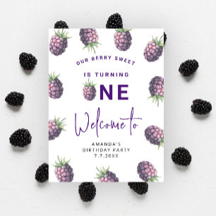 Blackberry 1st Birthday Party Berry First Poster