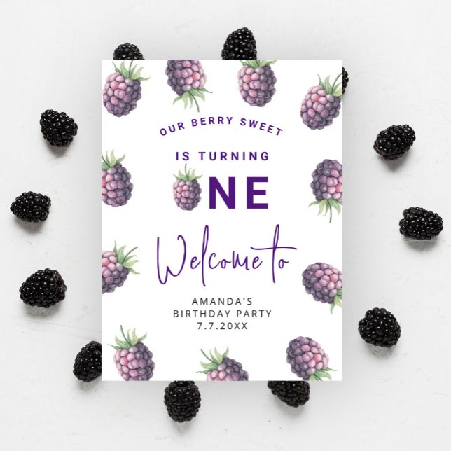 Blackberry 1st Birthday Party | Berry First Poster (Creator Uploaded)